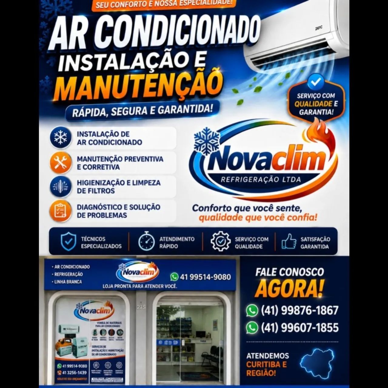 Instalação e manutenção de ar condicionado.