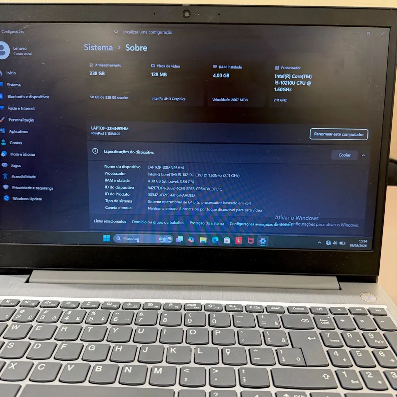 Notebook Lenovo i5 de 10 Geração  - Foto 5