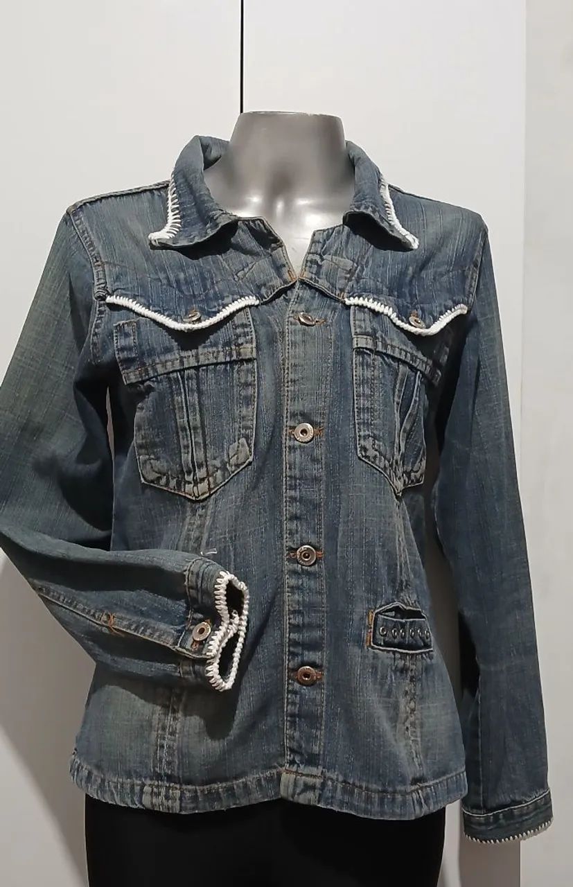 Jaqueta jeans feminina Tam M 