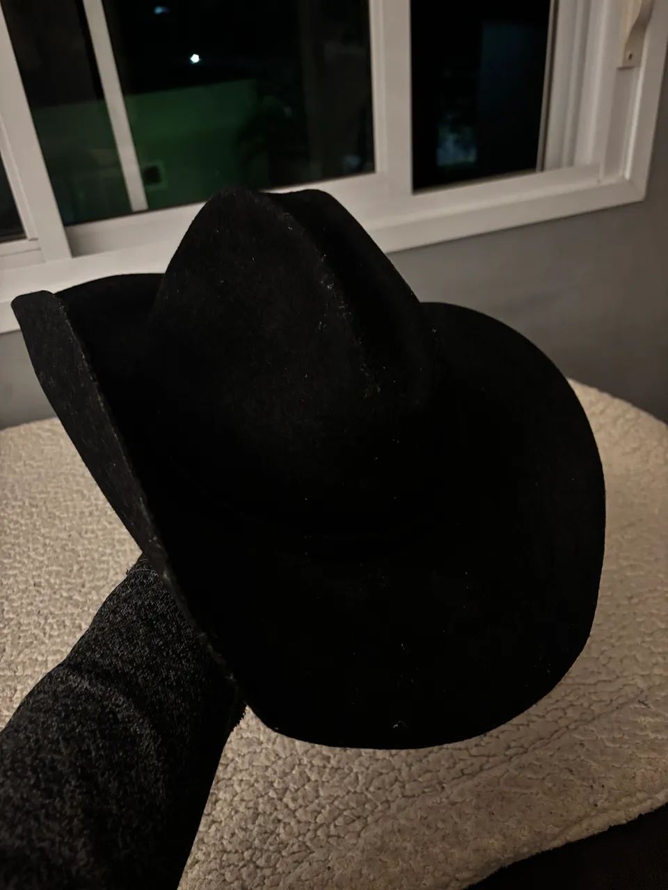 Chapéu Country Cury Preto Pelo e Lã (Excelente Estado) - Foto 3