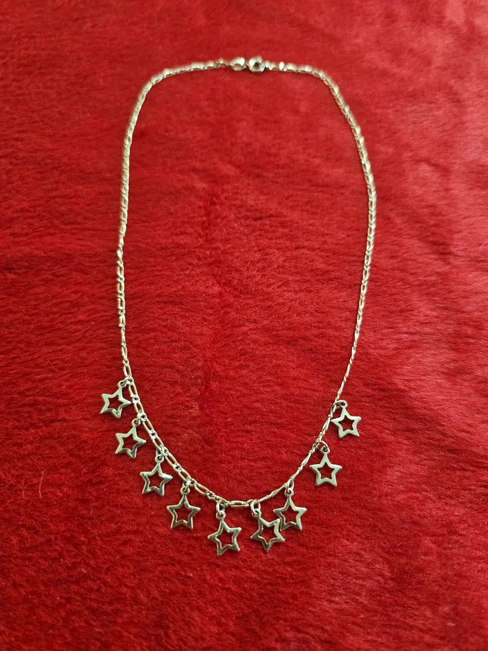 Colar folhado a outo estrelas