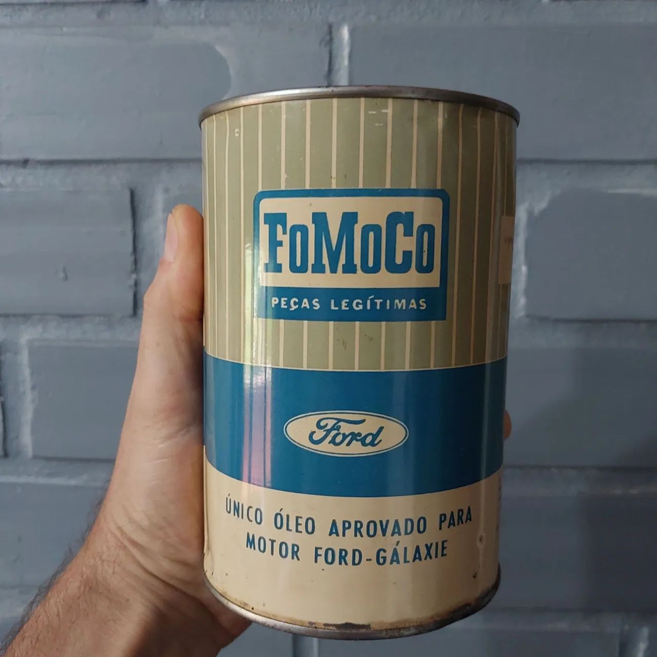 Antiga lata de óleo FoMoCo não Shell Texaco Sunoco Mobil Atlantic Esso Pennzoil 