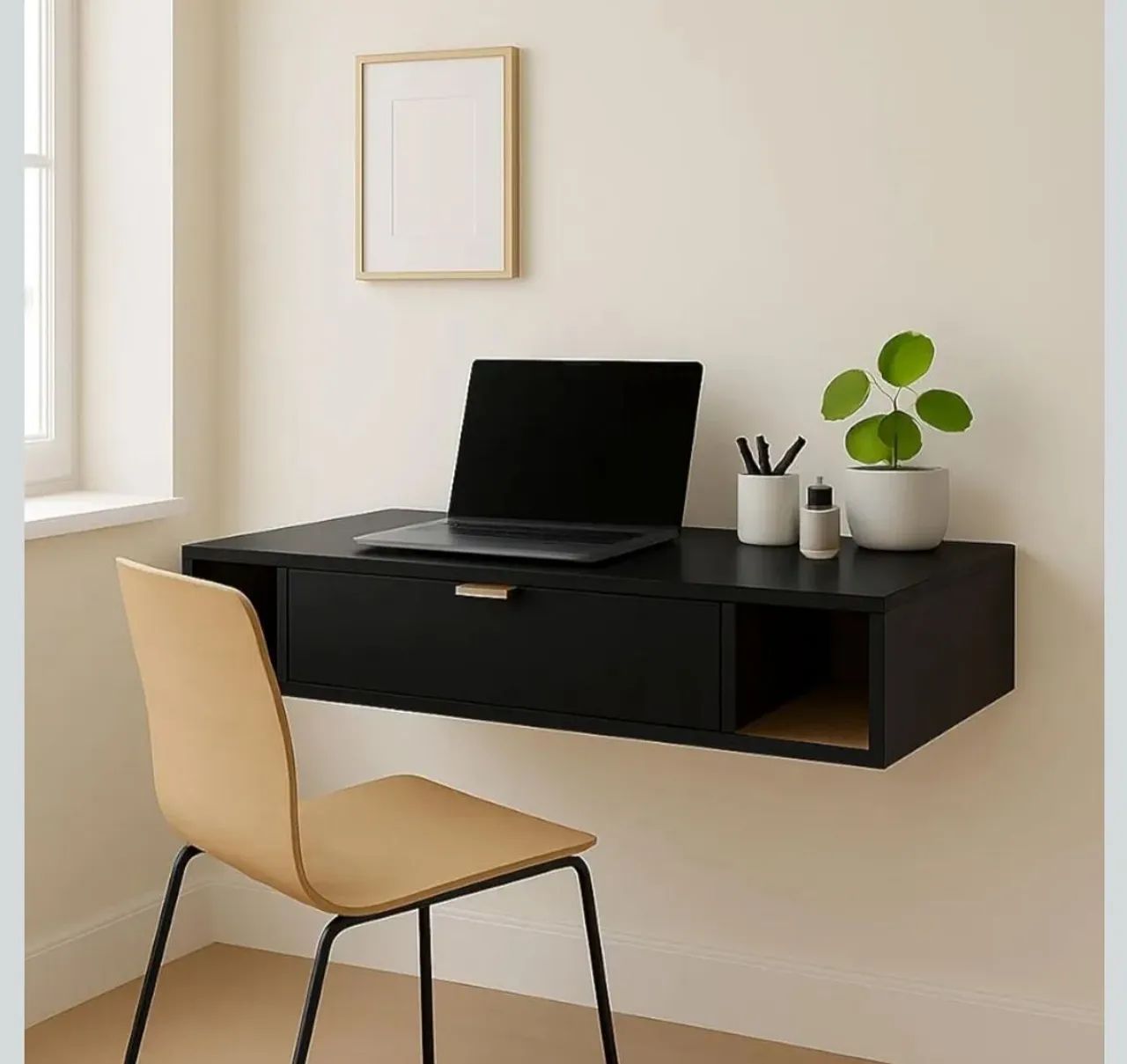 Escrivaninha suspensa preta NOVA