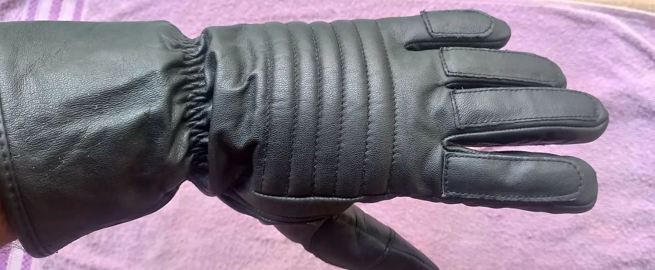 Luva de couro para motociclista  - Foto 3