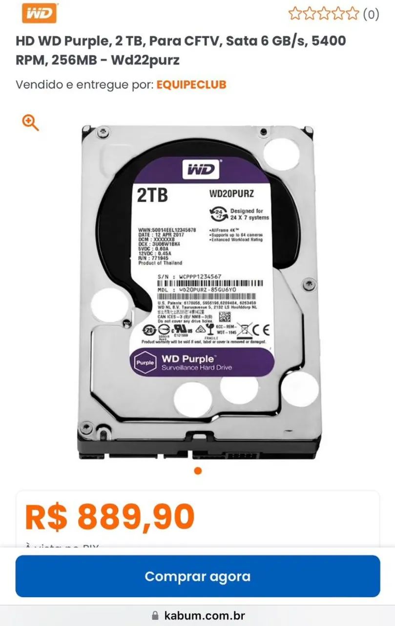 HD WD purple 2TB - Foto 2