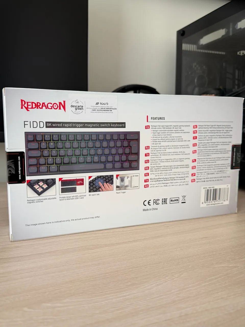Teclado Magnético Redragon Fidd 8K Switch Pink - Foto 2
