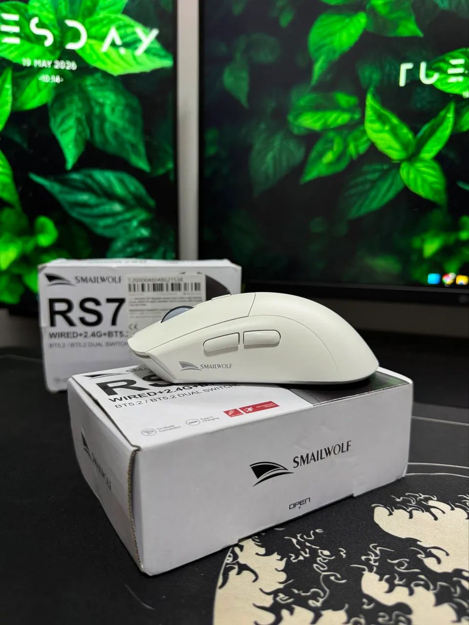 MOUSE GAMER SEM FIO  SMAILWOLF RS7 BRANCO - Foto 5