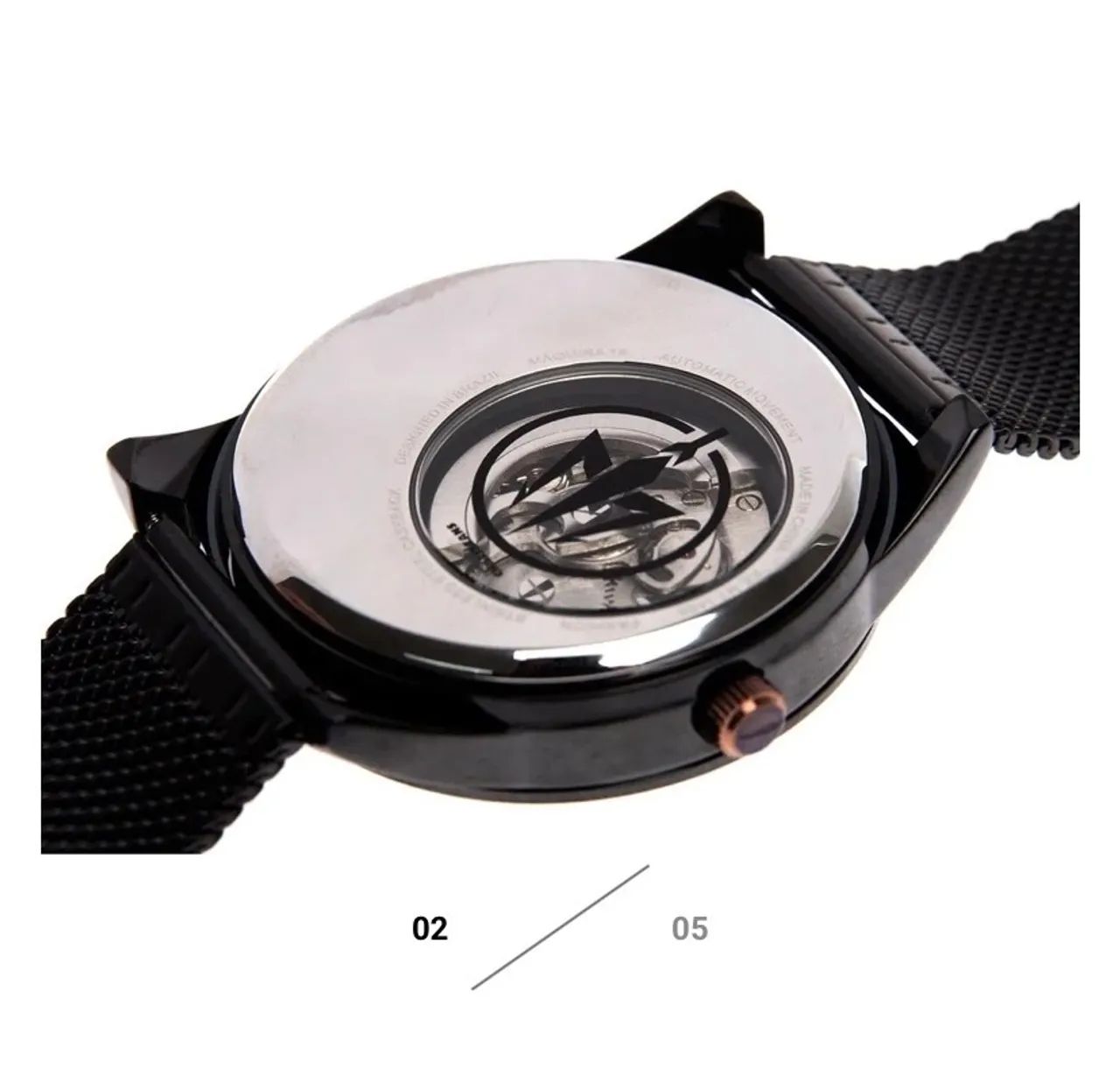 RELÓGIO AUTOMÁTICO MASCULINO CHILLI BEANS METAL POSEIDON PRETO - Foto 2