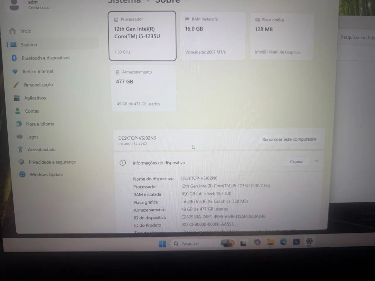 Notbook dell core i5 16 gigas ssd 512 tela 156 zero - Foto 4