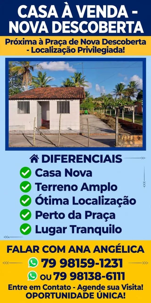 Vende-se casa em nova descoberta 