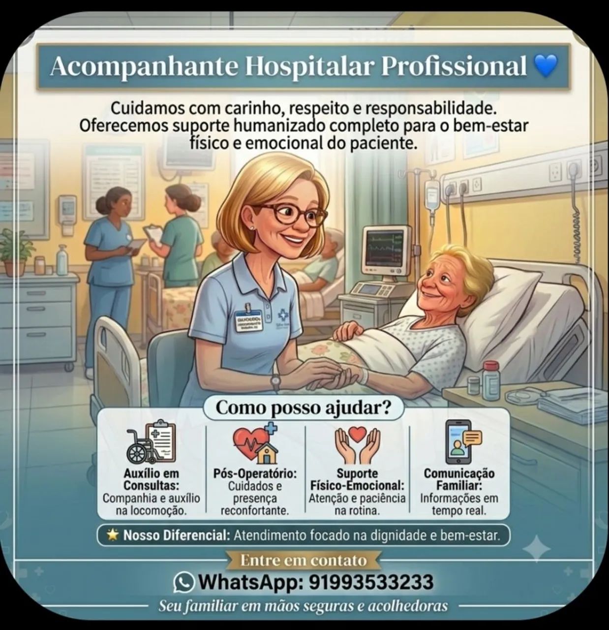 Acompanhante hospitalar, exames, consultas e internação. - Foto 2