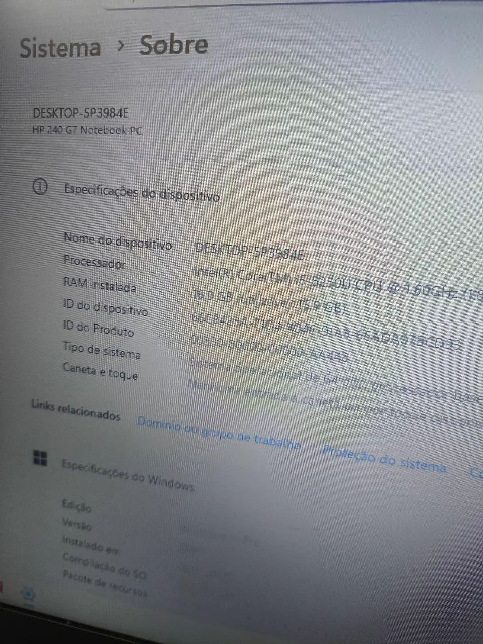 Notebook HP 240 G7 I5°GEN 16GB 256SSD NVMe - Foto 3
