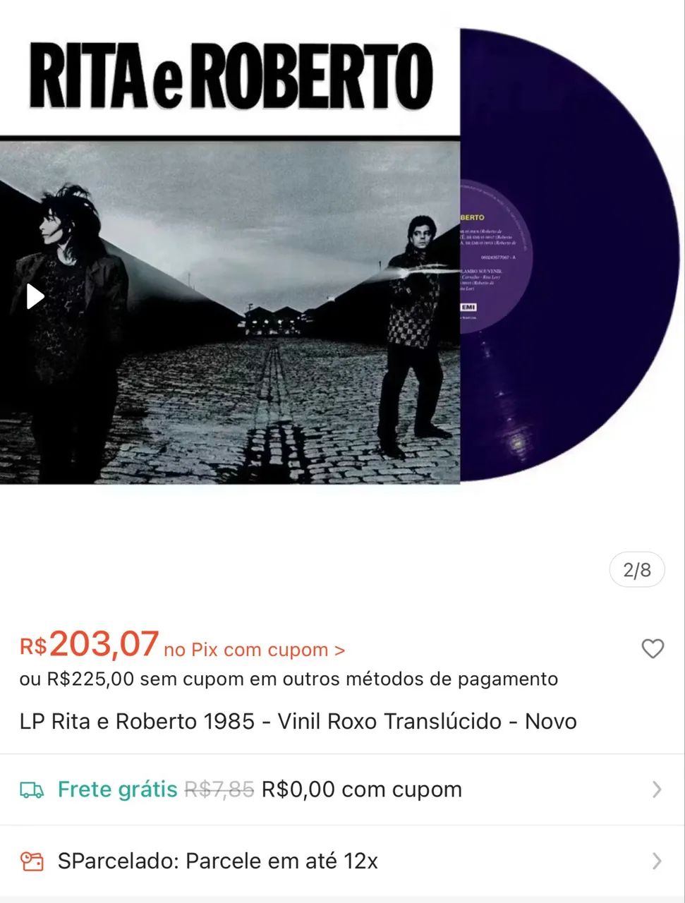 Leia - Vinil Rita e Roberto LP Roxo