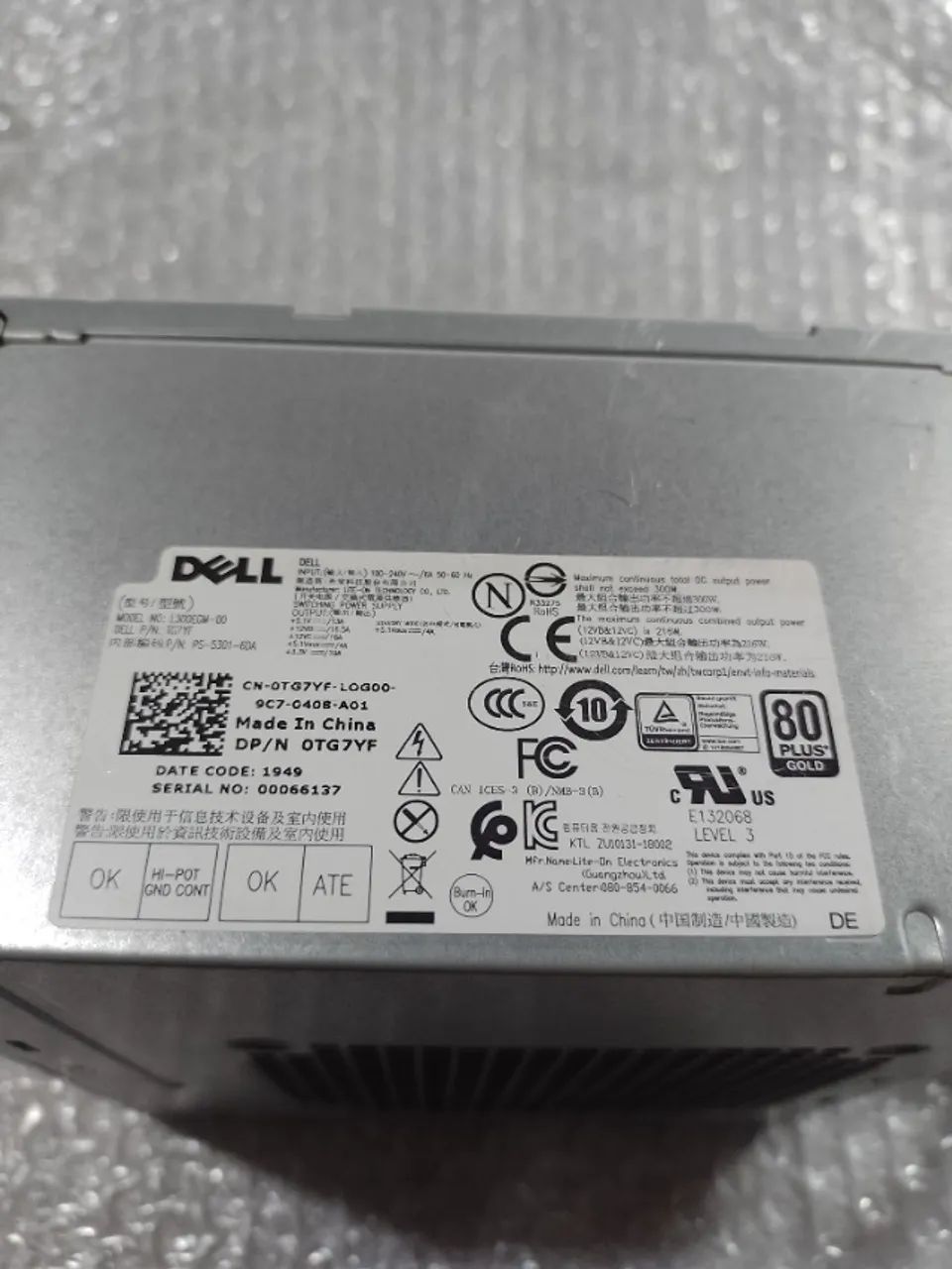 Fonte Dell L300egm-00 300w GOLD - usada - Foto 5