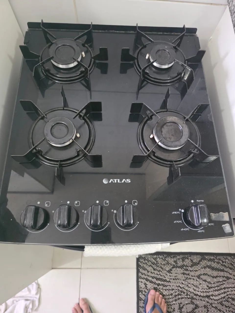 Fogão 4 bocas mesa de vidro ascendimento automático  - Foto 2