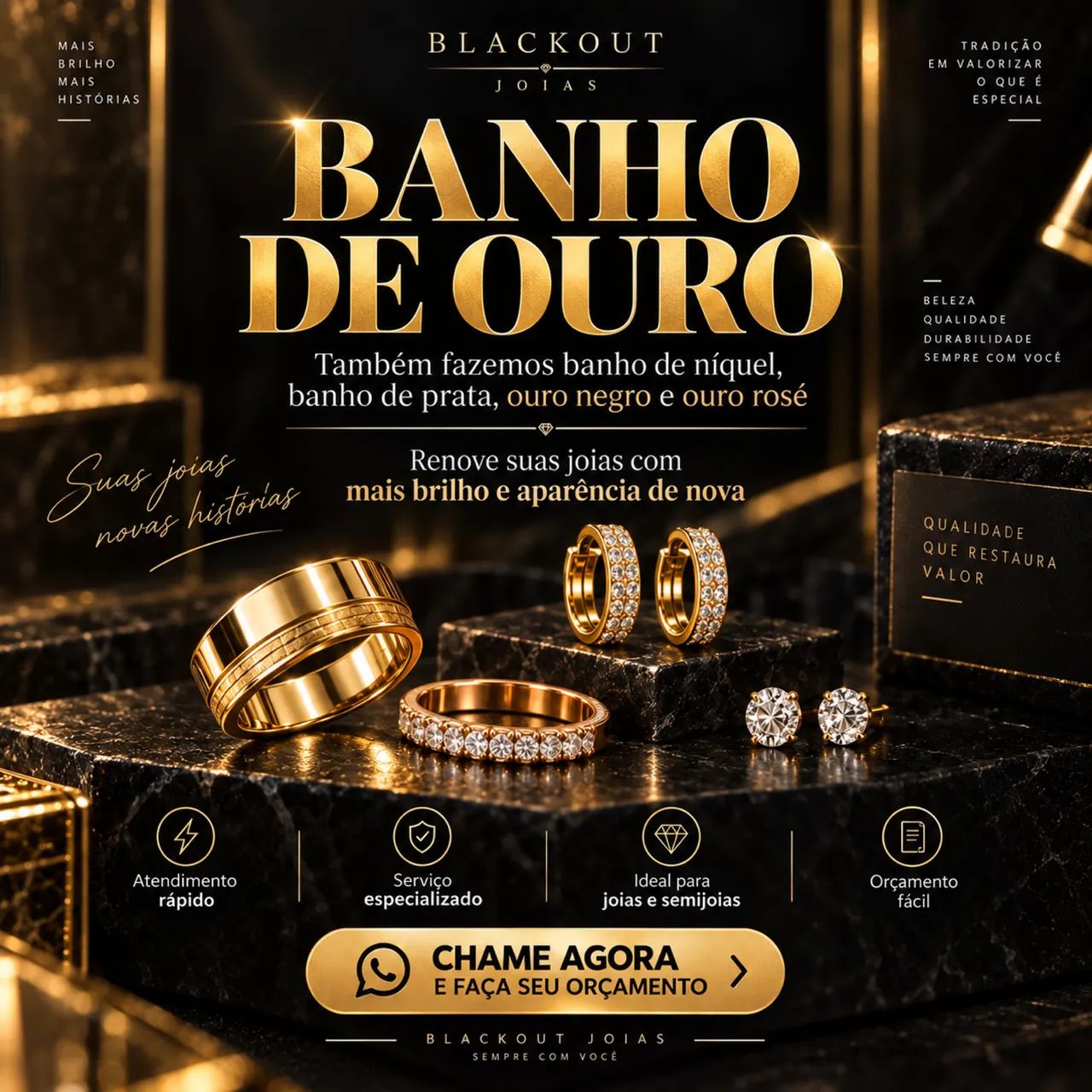 ? Banho de Ouro em Joias e Semijoias 