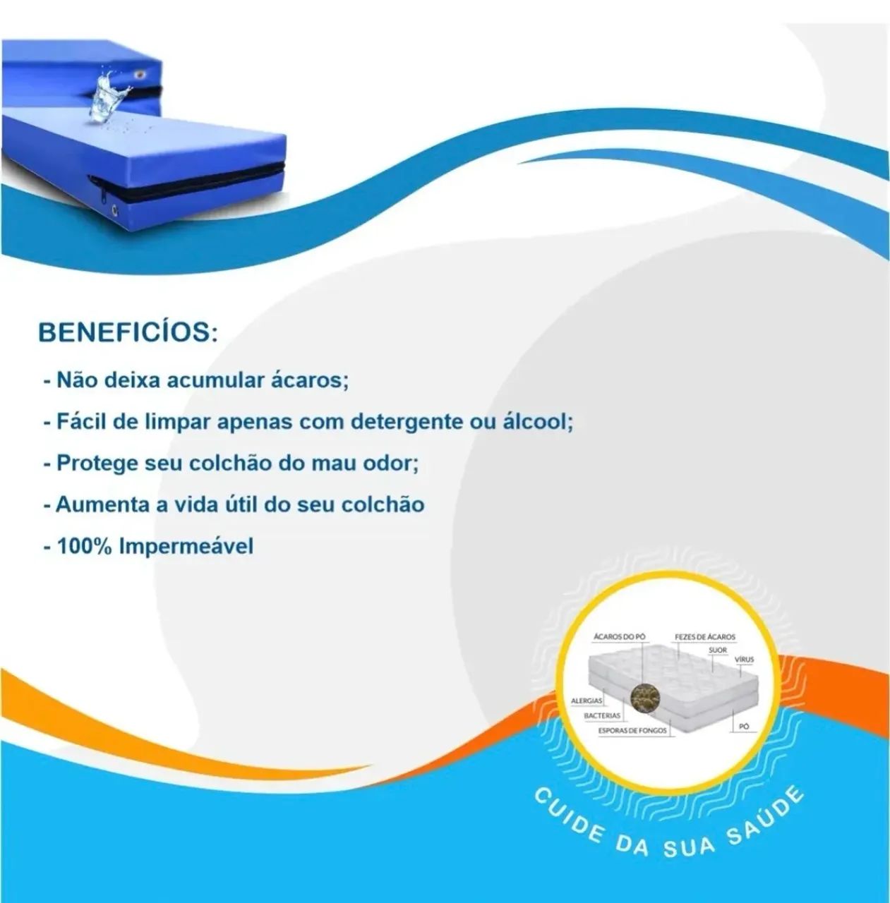 Capa impermeável colchão solteiro  - Foto 3