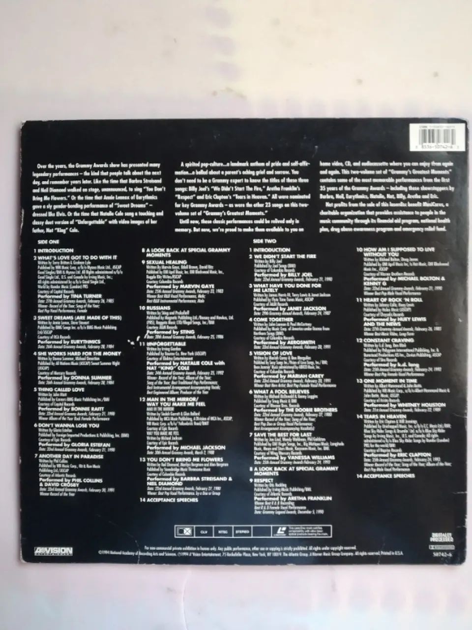 Laser Disk Grammy's Greatest Moments V. 1 - Foto 2