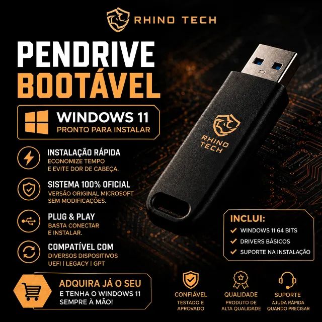 Pendrive Bootável Windows 11 | Rhino Tech