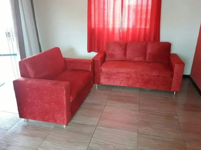 Sofá 2 e tres lugares Suede D33 Resistente Confortável Promoção