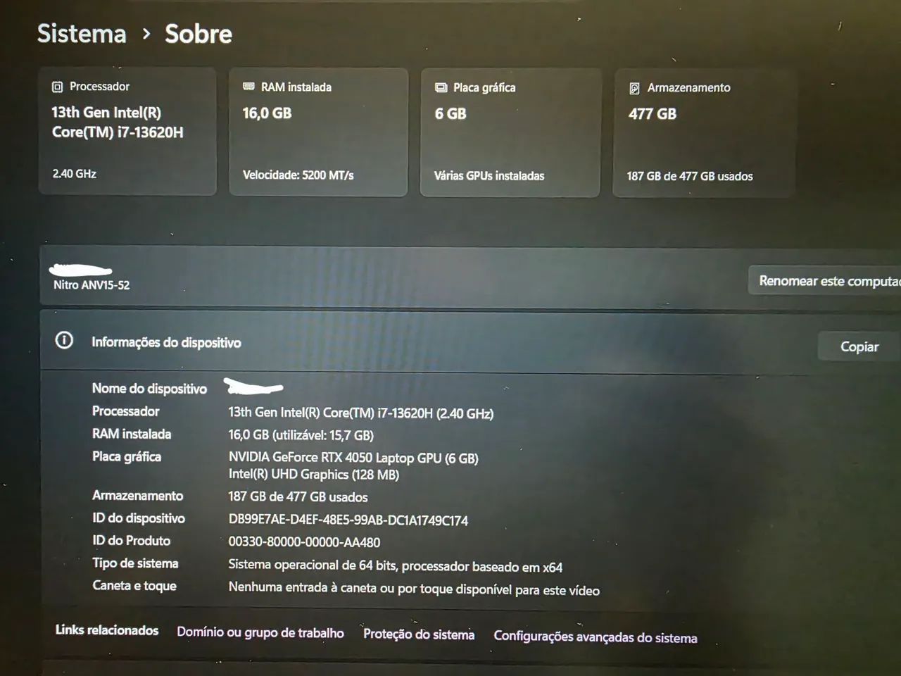 Notebook Game Nitro V15 - Foto 4