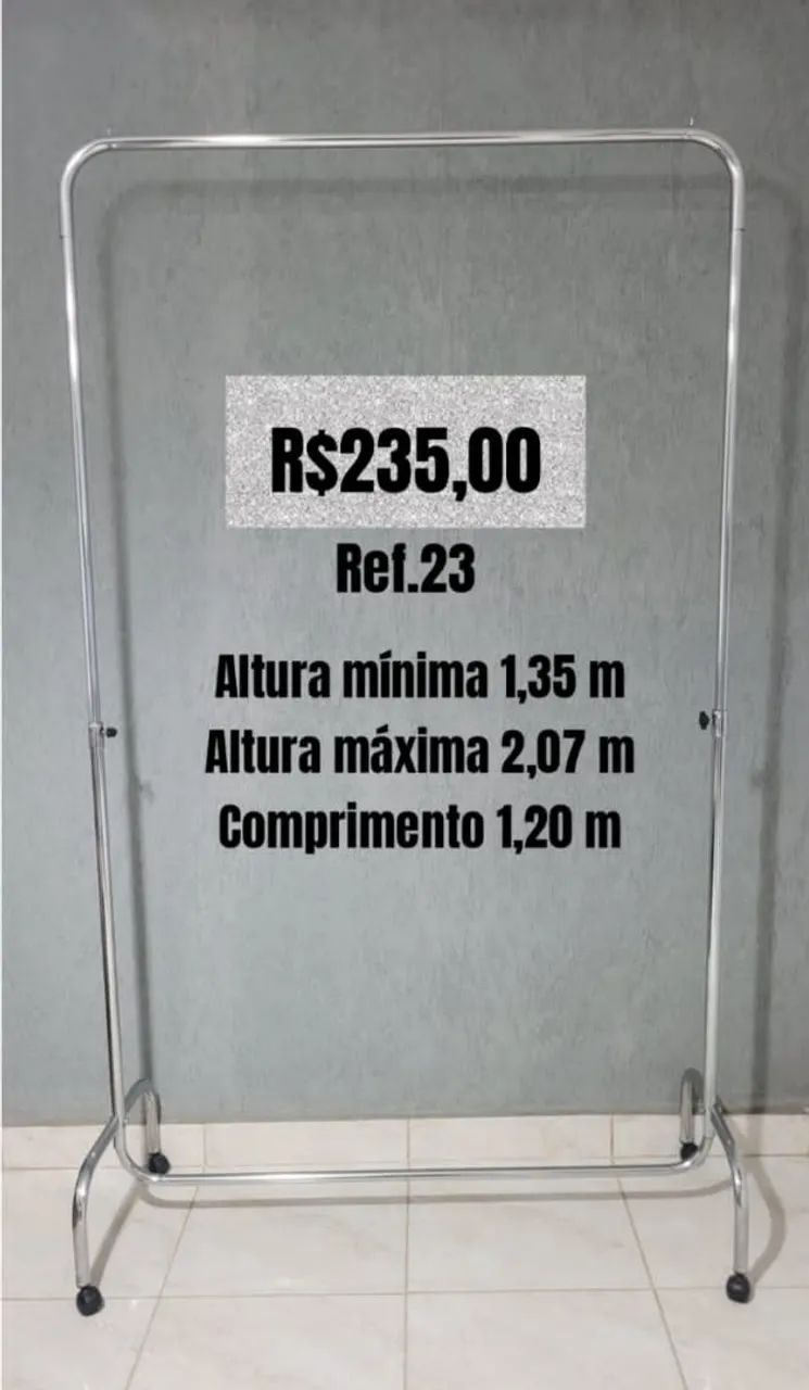 Arara cromada com rodinhas  - Foto 2