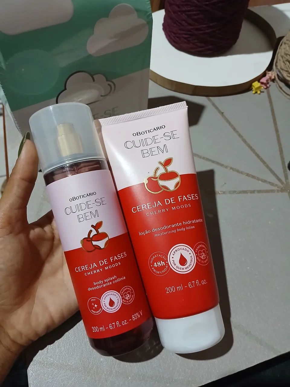 Body splash e hidratante cuide se bem cereja