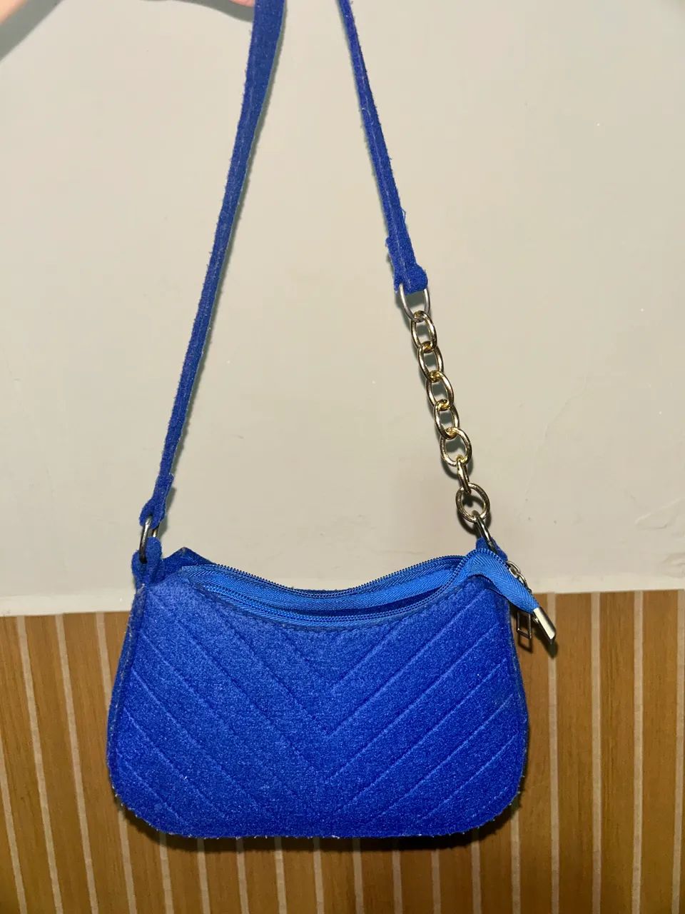 bolsa de veludo azul