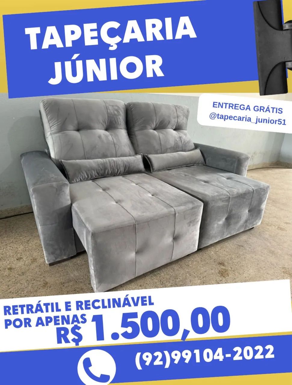 Sofá retrátil e reclinável Novo a pronta entrega.