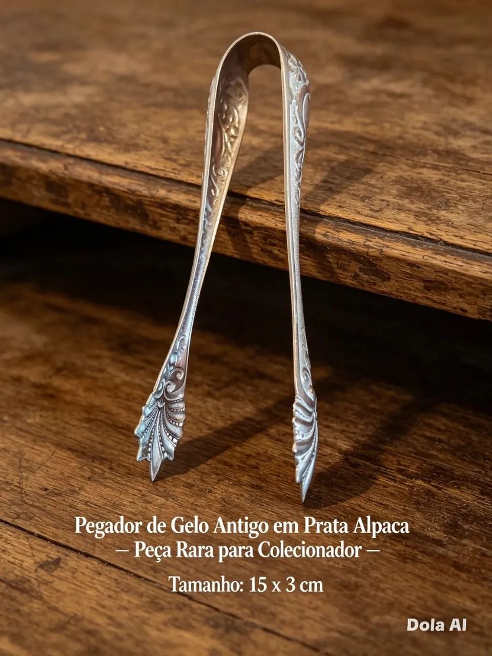 Pegador de gelo antigo em prata alpaca Antiguidade item de colecionador 