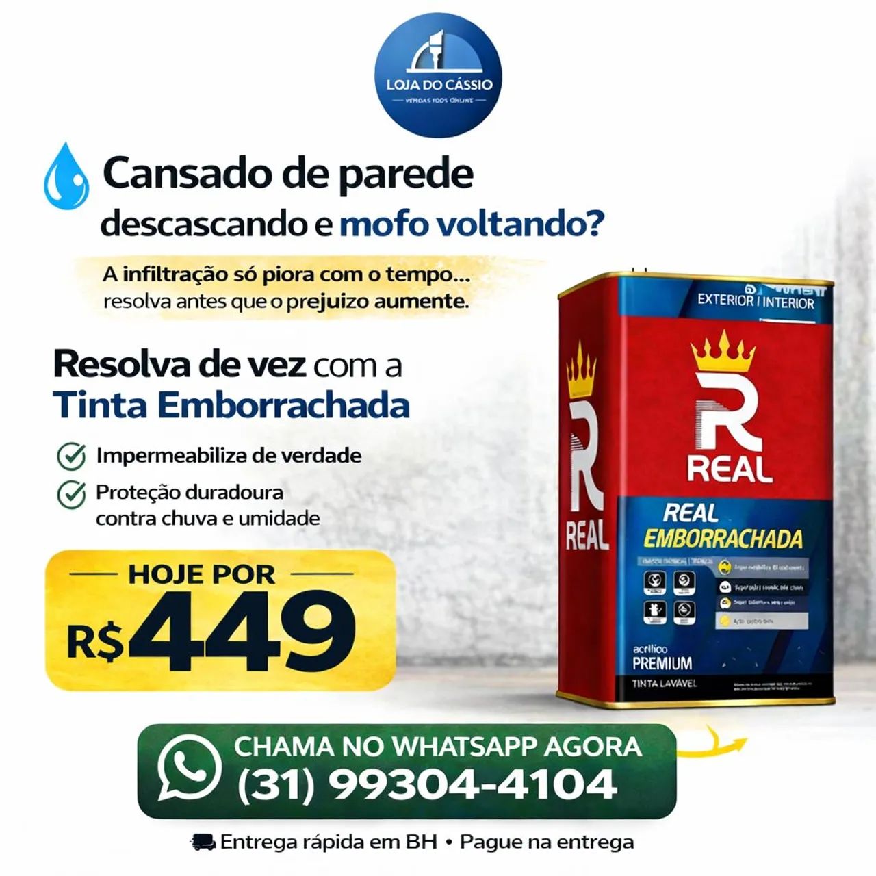 Tinta Emborrachada Barata - Entrega em BH e Região 