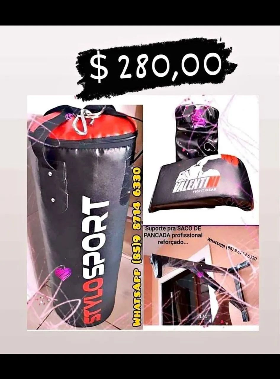 saco de pancadas suporte e luvas. entrega grátis 