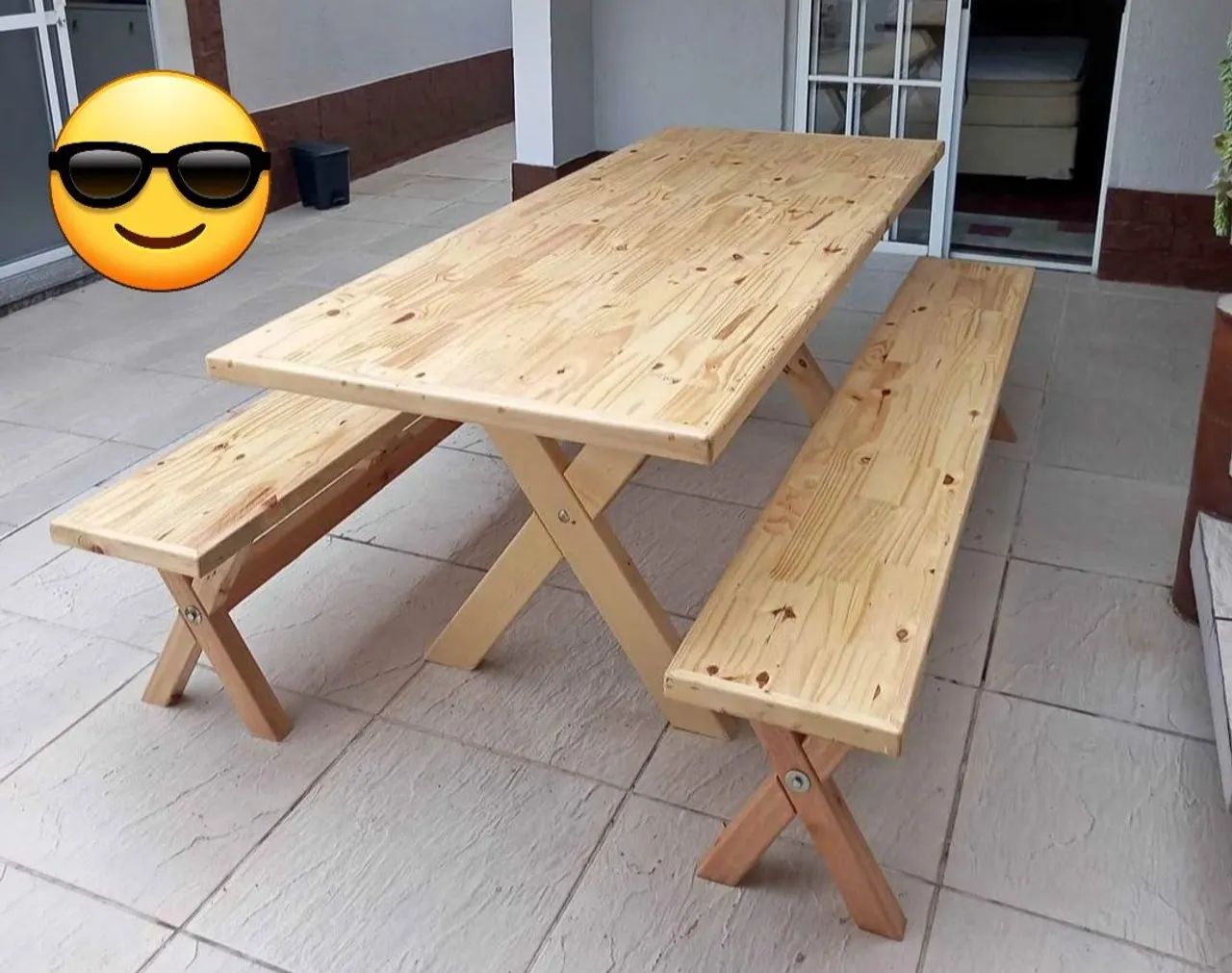 Conjunto de Mesa Natural 2 metros  - Foto 2