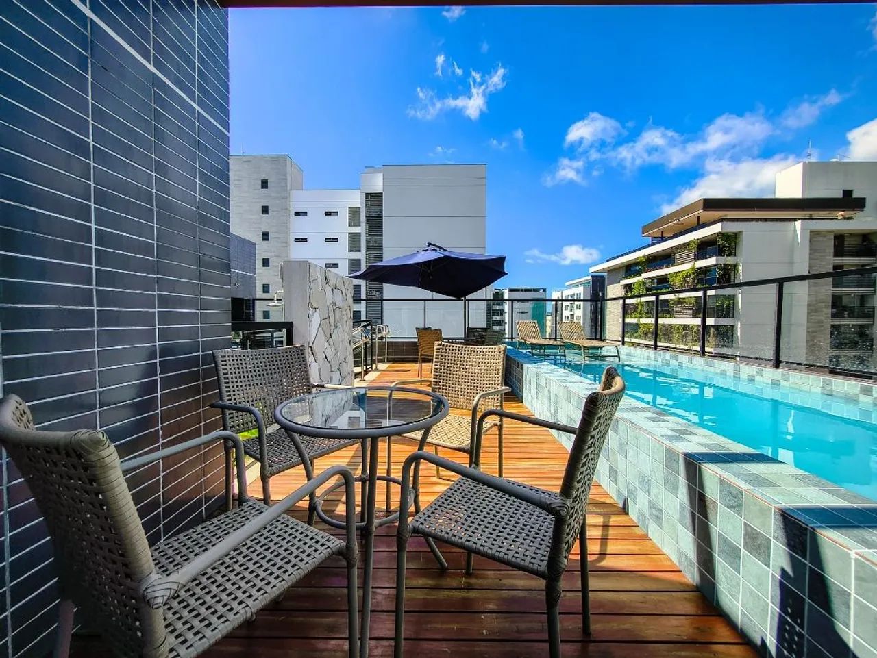 Flat mobiliado de 21 m² em Intermares, com piscina, churrasqueira, vaga e segurança 24h, a - Foto 4