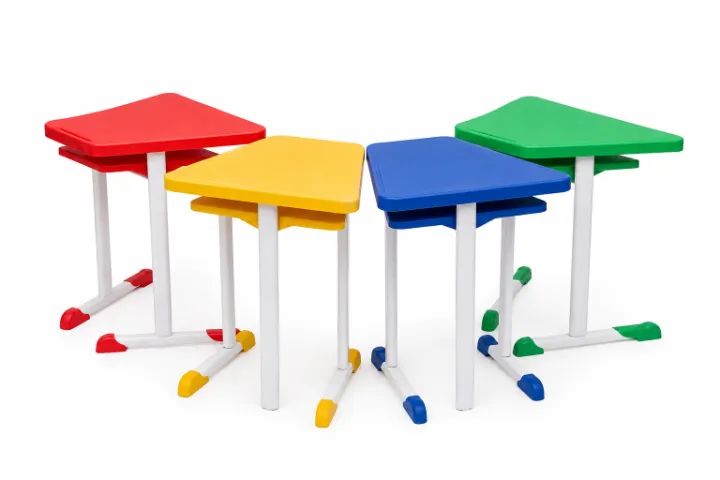 Mesa Infantil Hexagonal Com Porta Livro Colorida Resistente 42801