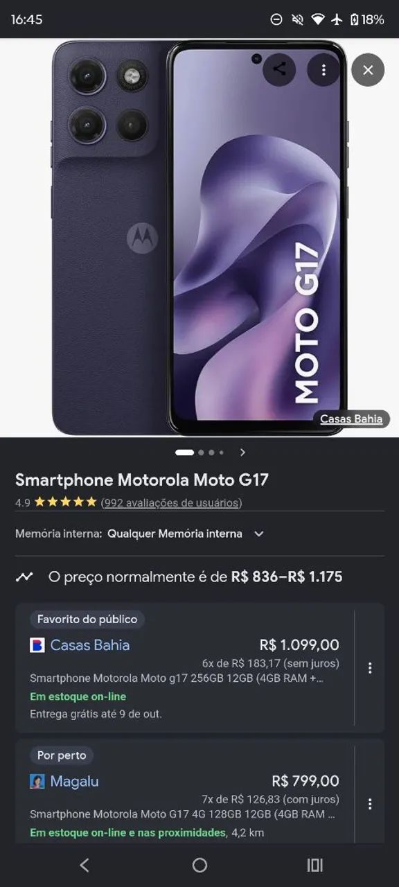 Celular motog17 256gb  - Foto 2