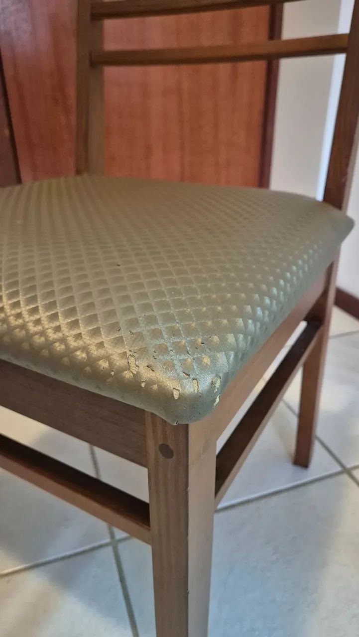 Mesa de Jantar Madeira com Tampo de Vidro Quadrada + 4 Cadeiras - Foto 3