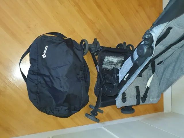 Carrinho de Bebê Safety 1st Micro Grey Denim - Compacto c/ Bolsa - Foto 3