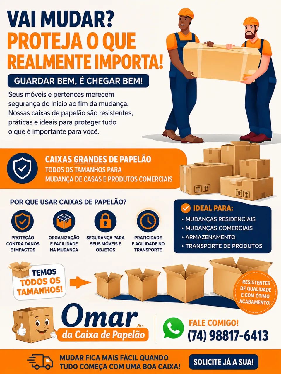 Caixas de Papelão para Fretes e Mudanças 
