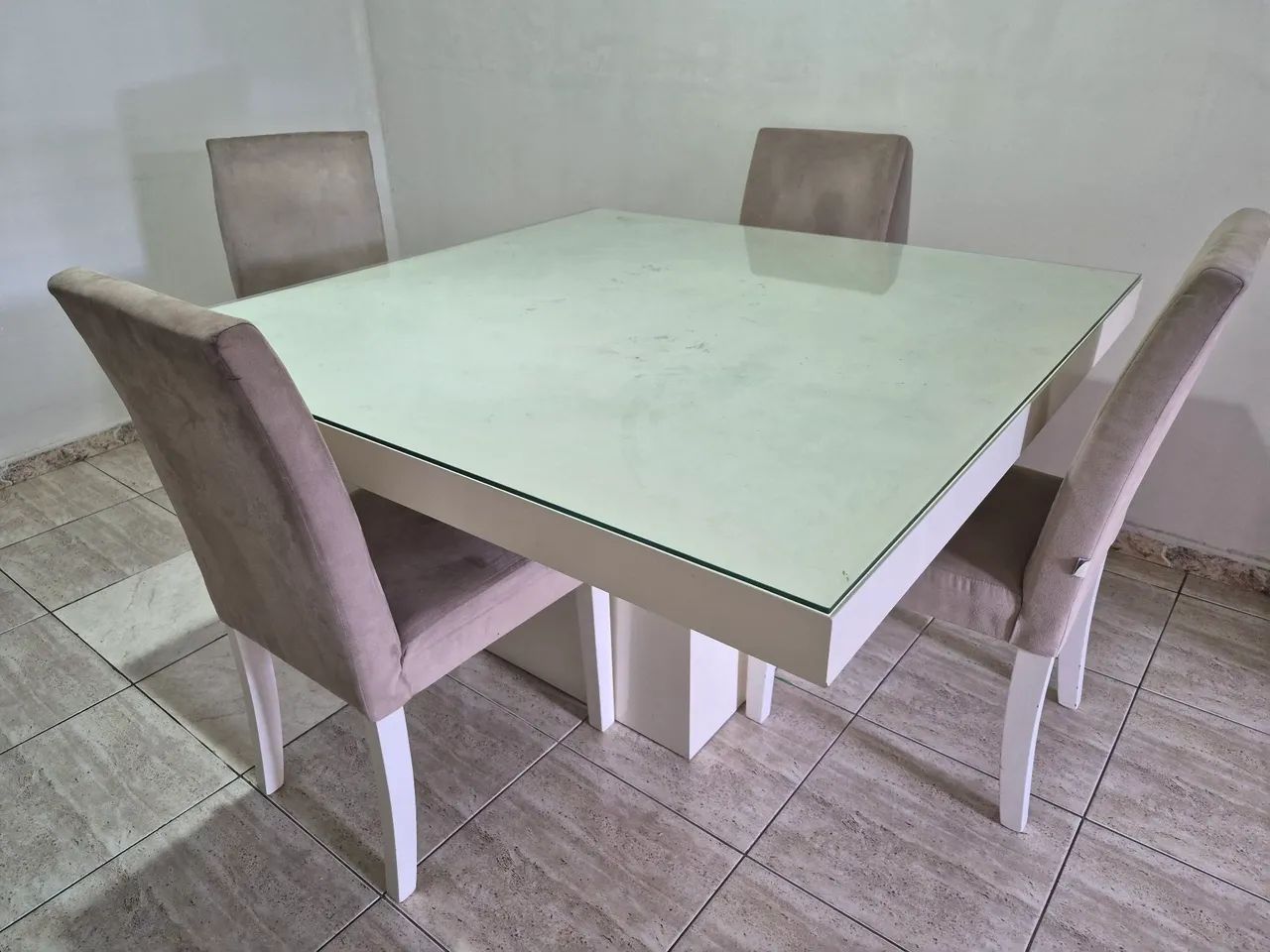 Mesa quadrada de vidro tok stok - Foto 2