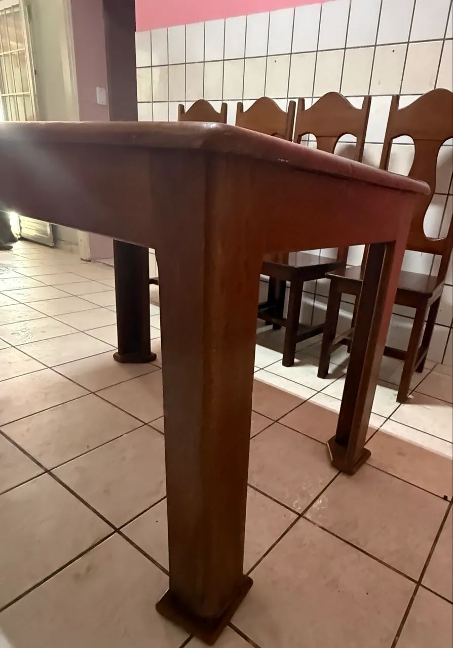 Mesa de Madeira Maciça Angelim-Pedra com 4 Cadeiras - Foto 5