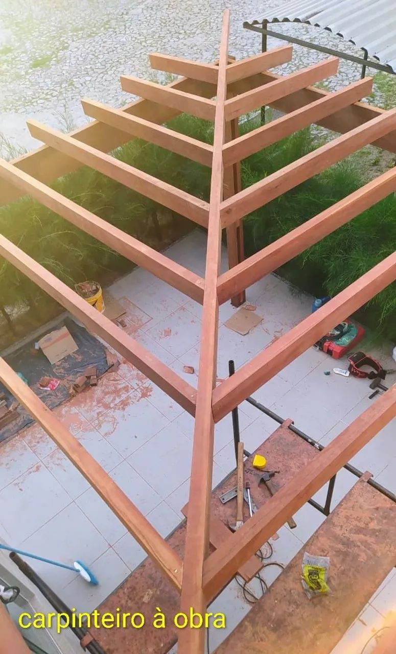 Coberta telhado caramanchão piso forro  - Foto 2