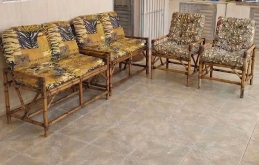 Conjunto de cadeiras de bambu - Foto 2