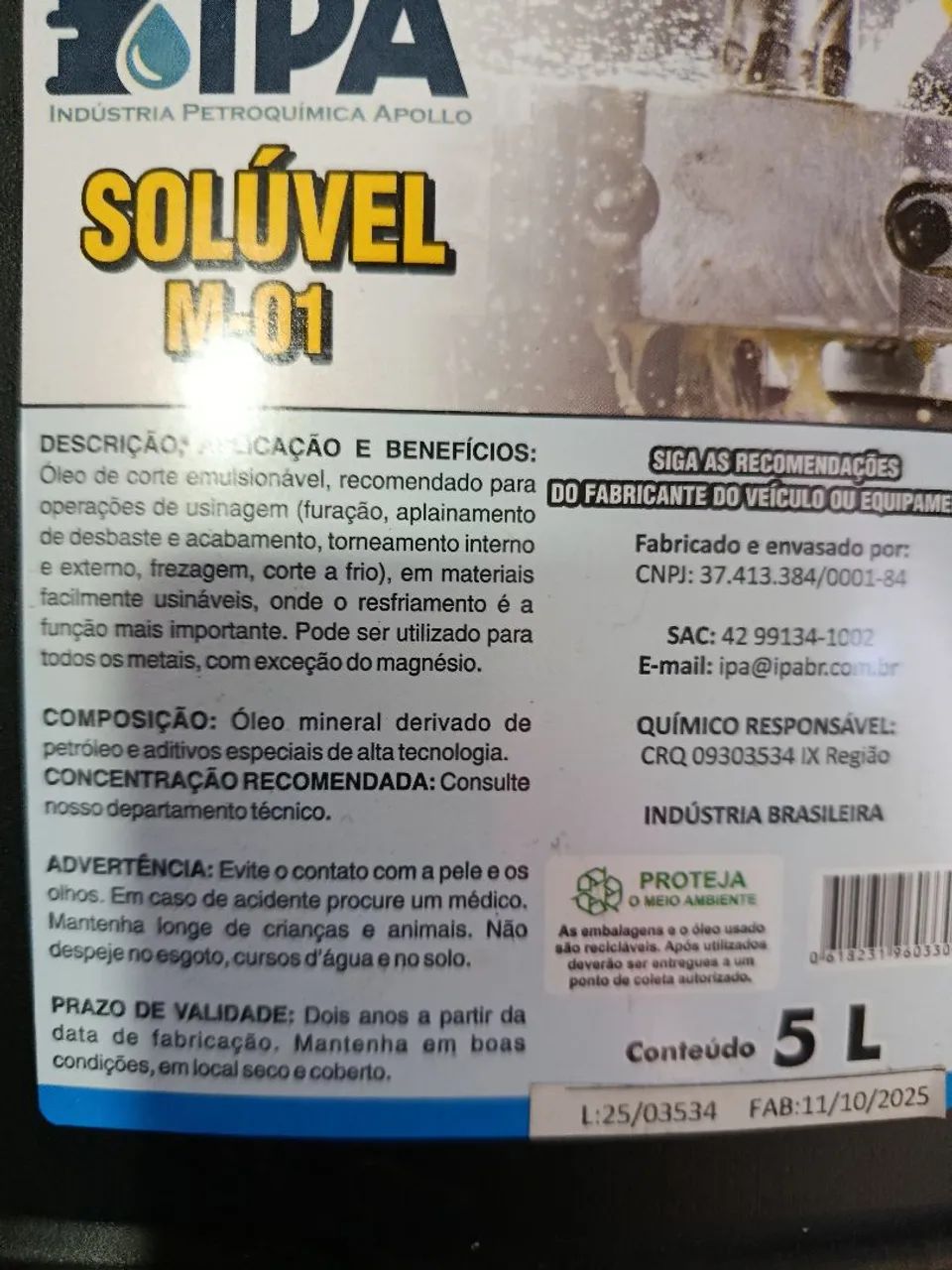 Óleo solúvel em água - 5 litros - Foto 2