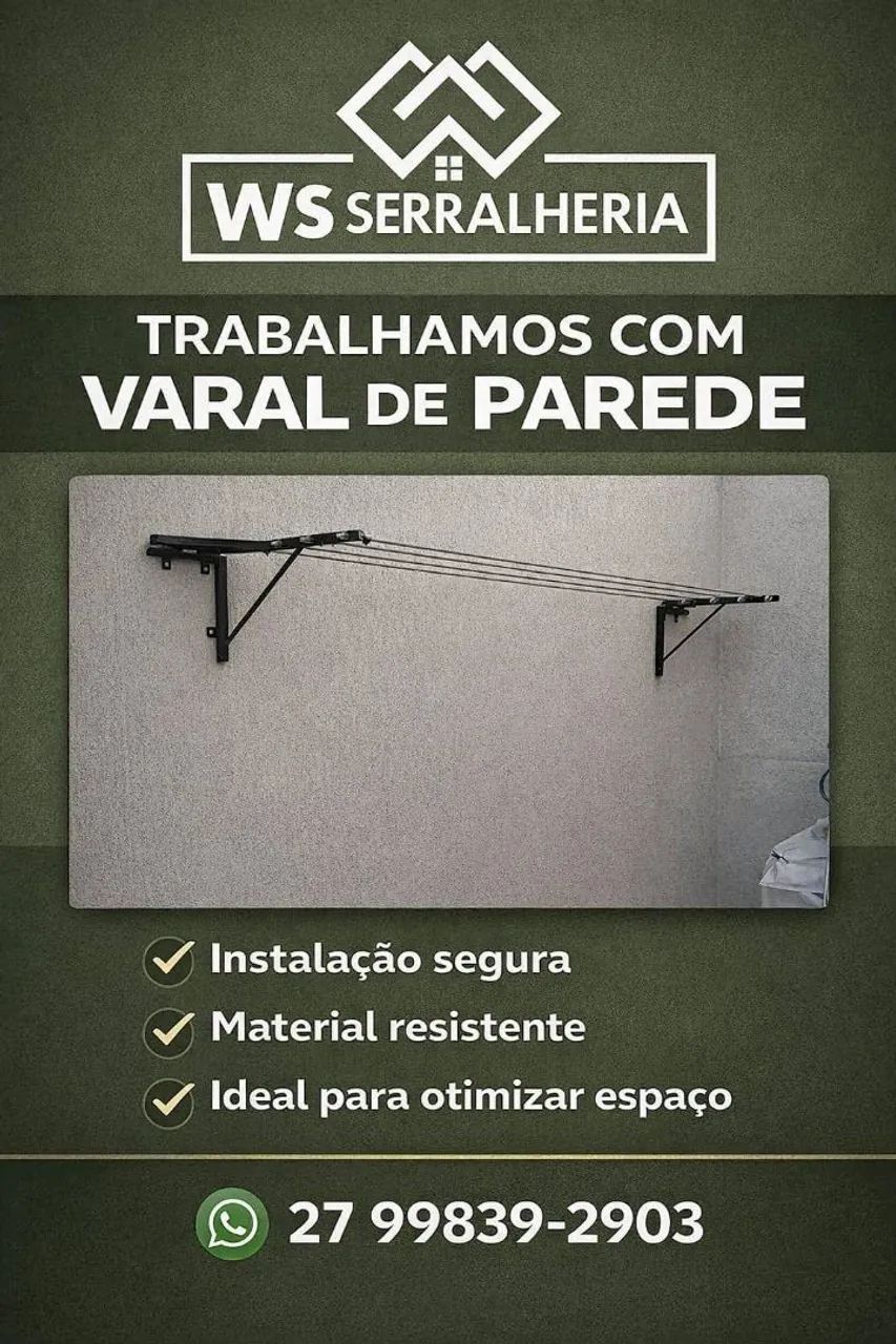 Varal de parede retrátil! - Foto 3