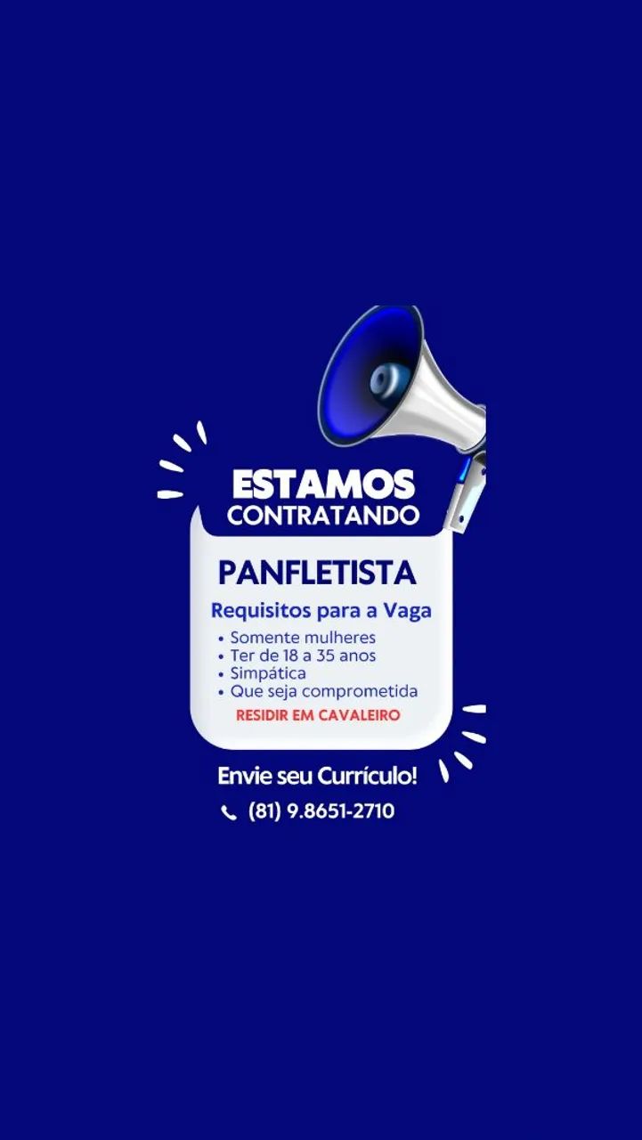 Vaga para panfletista
