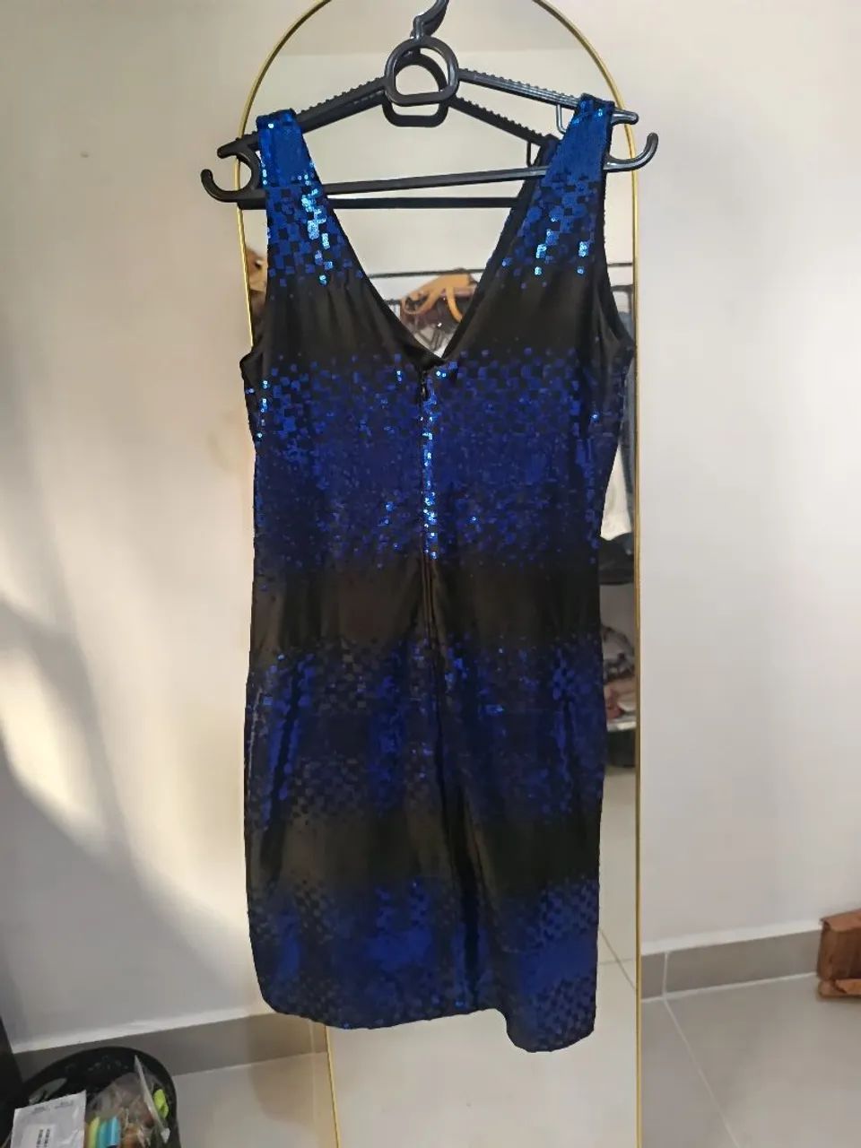Vestido paetê azul e preto - Foto 2