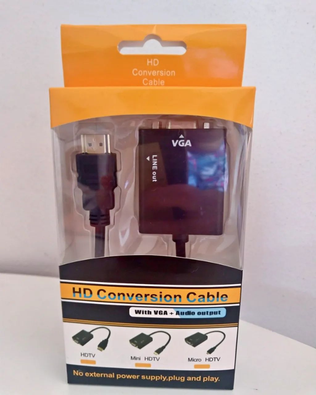 Conversor Hdmi Para Vga Com Saída P2 De Áudio -Cabo Adaptador