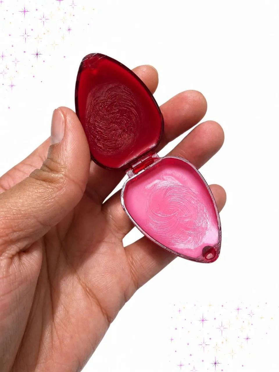 Kit 4 brilho labial moranguinho ( formato de morango com duas cores ) - Foto 3