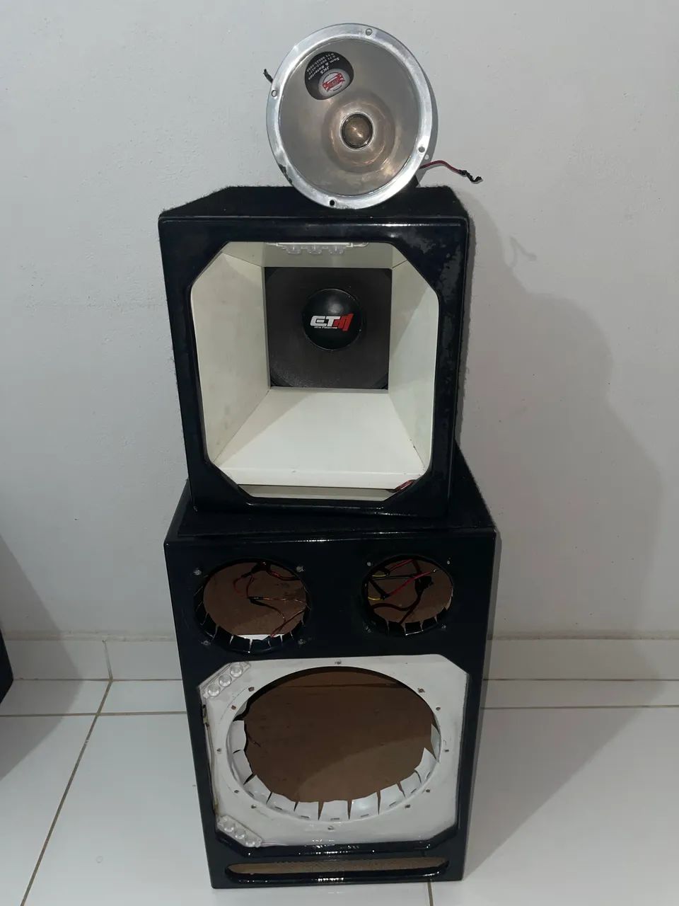 Caixa bob com médio de 8 polegadas ETM e corneta selenium D20 8ohms 